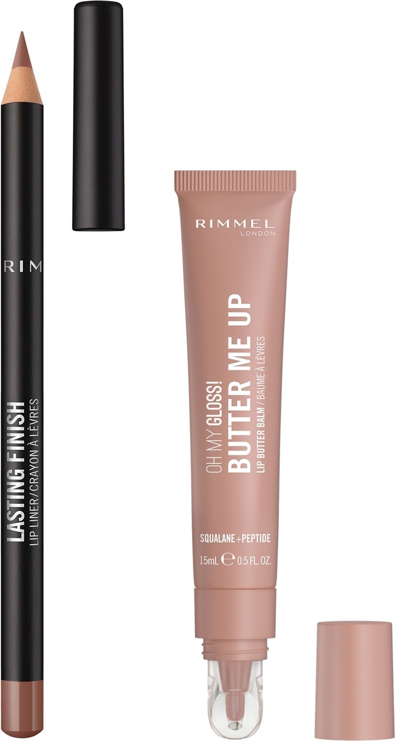 Rimmel Butter Me Up & Lasting Finish Lip Bundle (Various Shades) - 002 Latte Delight
