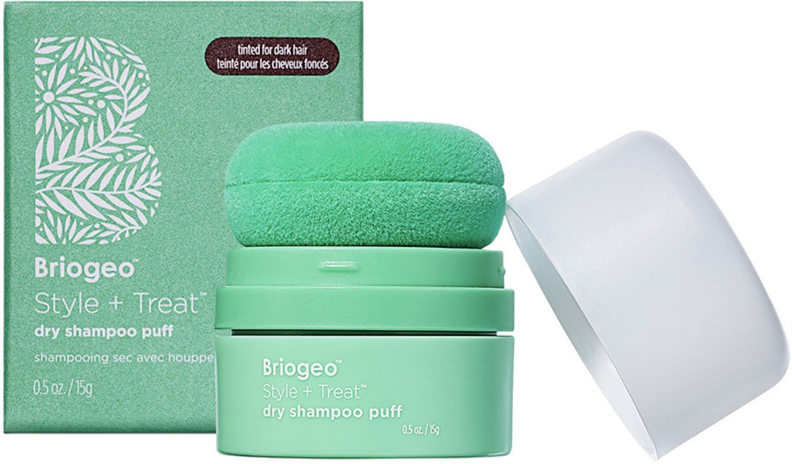Briogeo Style + Treat Dry Shampoo Puff - Tinted for Dark Hair 15g