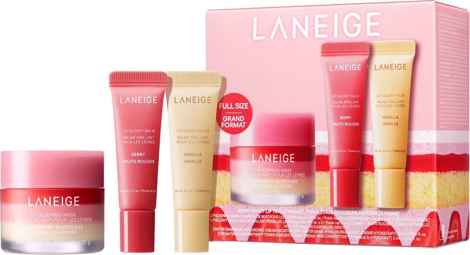 Laneige Berry Sweet Lip Trio Set (Worth £40)