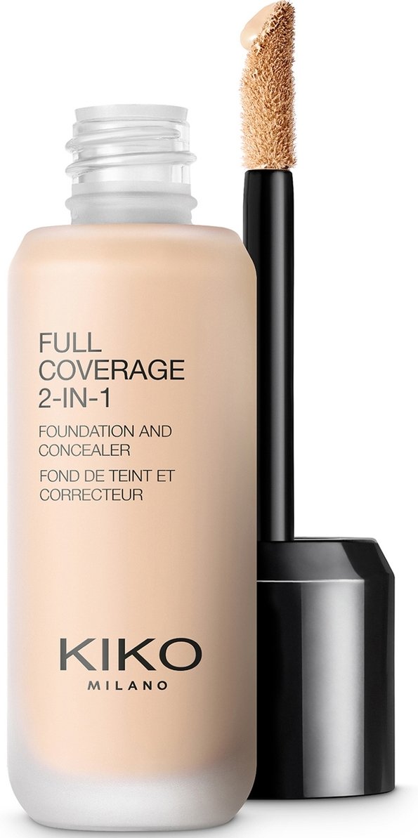 Thumbnail - KIKO Milano Full Coverage 2-in-1 Foundation and Concealer 25ml (Various Shades) - 01 Warm Rose