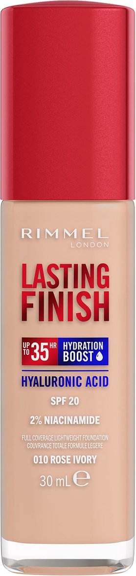 Rimmel Lasting Finish 35Hr Foundation 30ml (Various Shades) - 010 Rose ivory