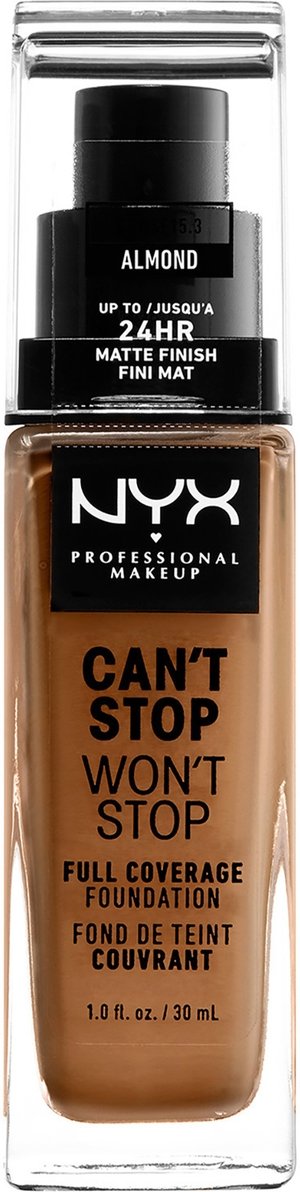 NYX Professional Makeup Can't Stop Won't Stop 24 Hour Foundation (verschiedene Farbtöne) - Almond