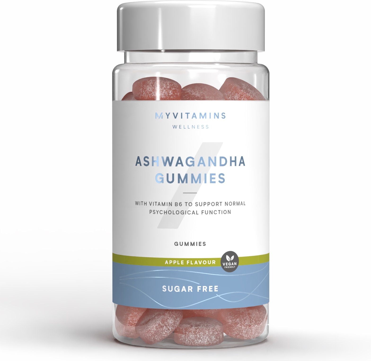 Myvitamins Sugar Free Ashwagandha Gummies, ALT - 60Gummibärchen - Sugar Free Apple