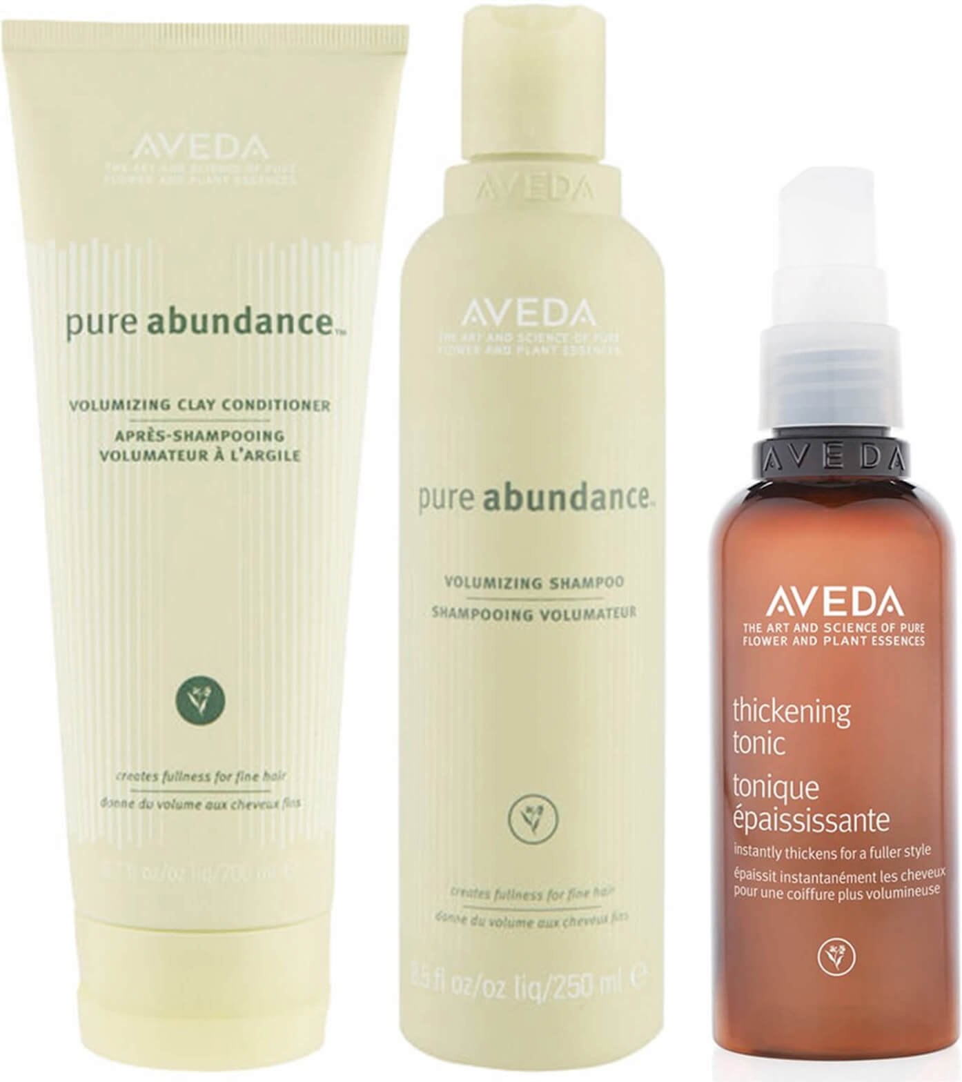 Aveda Pure Abundance Shampoo, Conditioner and Thickening Tonic Trio