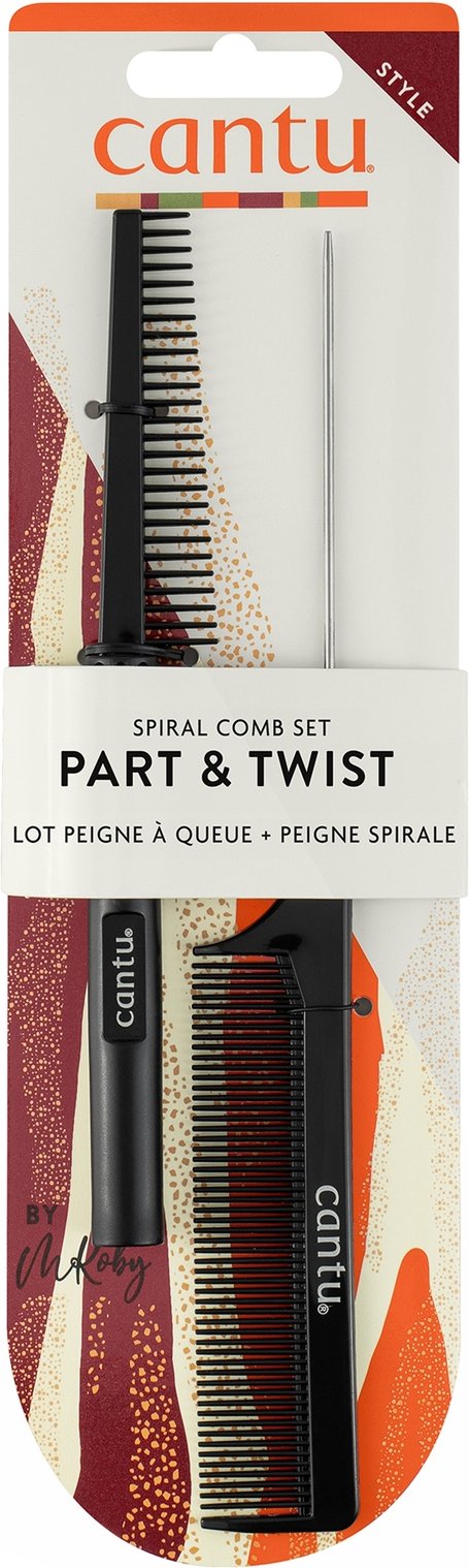 Cantu Spiral Style Part and Twist Comb 2Ct Pack