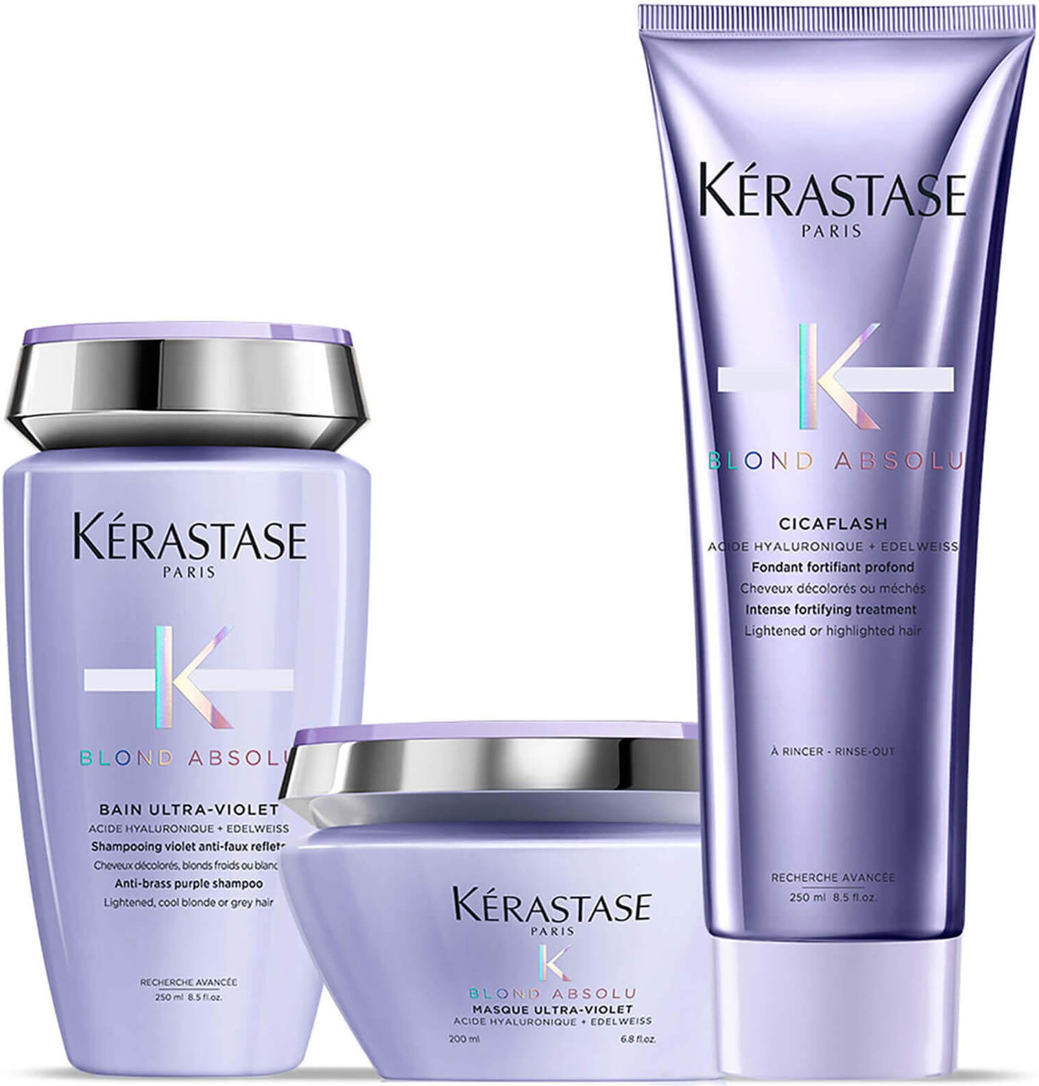 Kérastase Blond Absolu Ultra Violet Shampoo, Masque and Conditioner Trio
