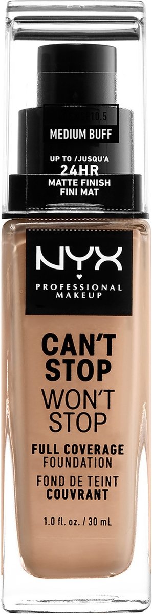 NYX Professional Makeup Can't Stop Won't Stop 24 Hour Foundation (verschiedene Farbtöne) - Medium Buff