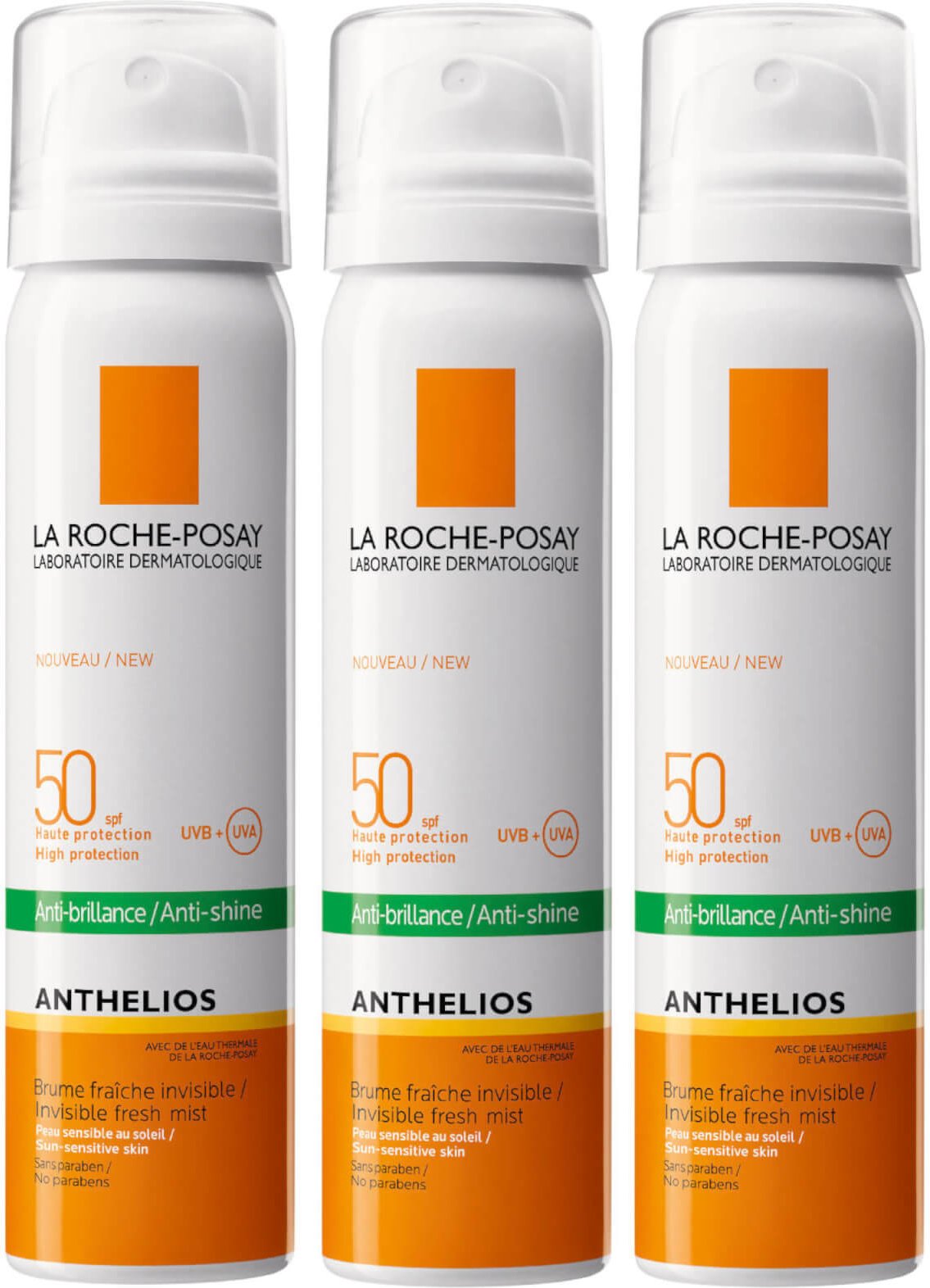 La Roche-Posay Anthelios Anti-Shine Sun Protection Invisible SPF50+ Face Mist 75ml Trio