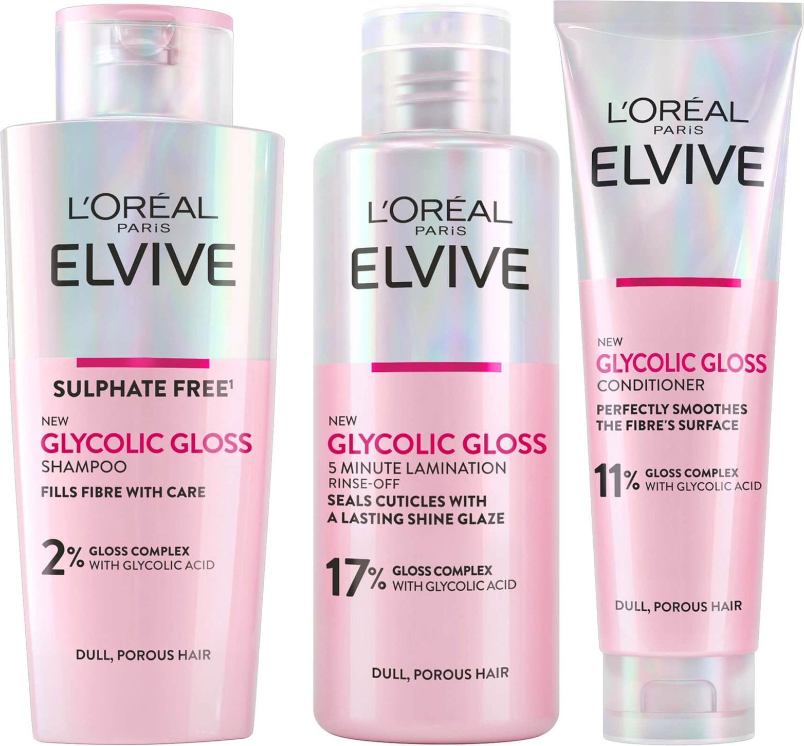 L'Oréal Paris Elvive Glycolic Gloss 3 Step Routine