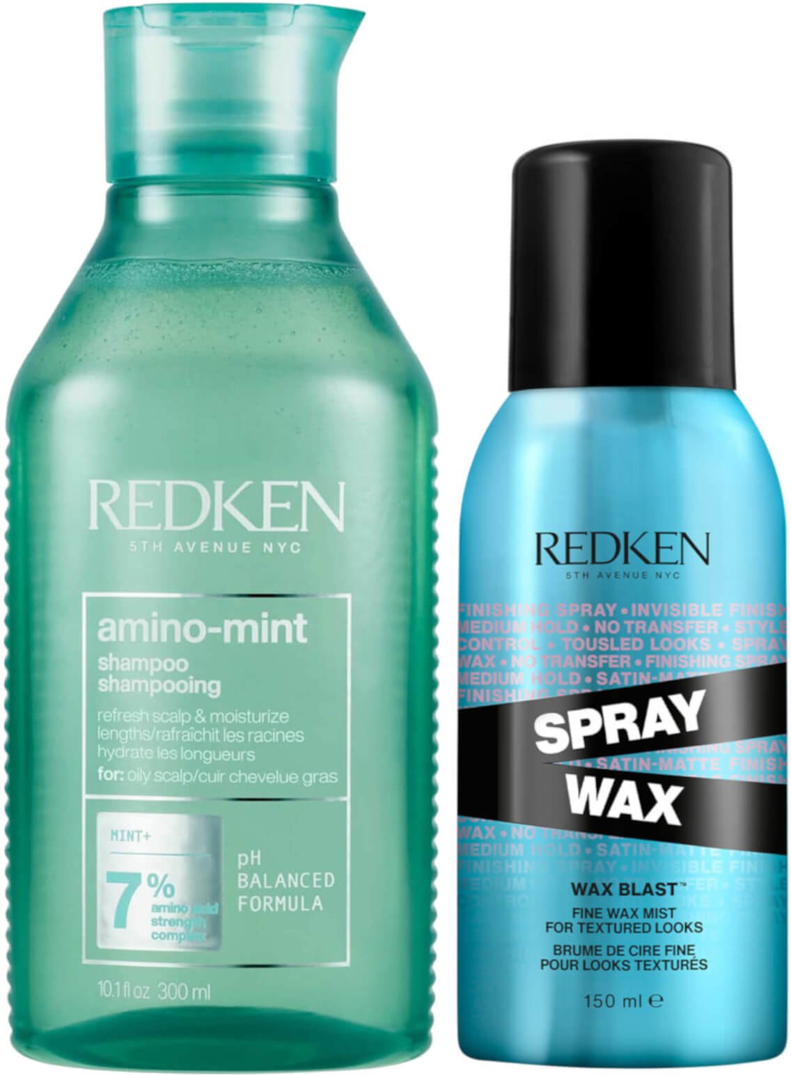 Redken Amino Mint for Oily Scalps and Finishing Hair Spray Wax for Body and Dimension Bundle
