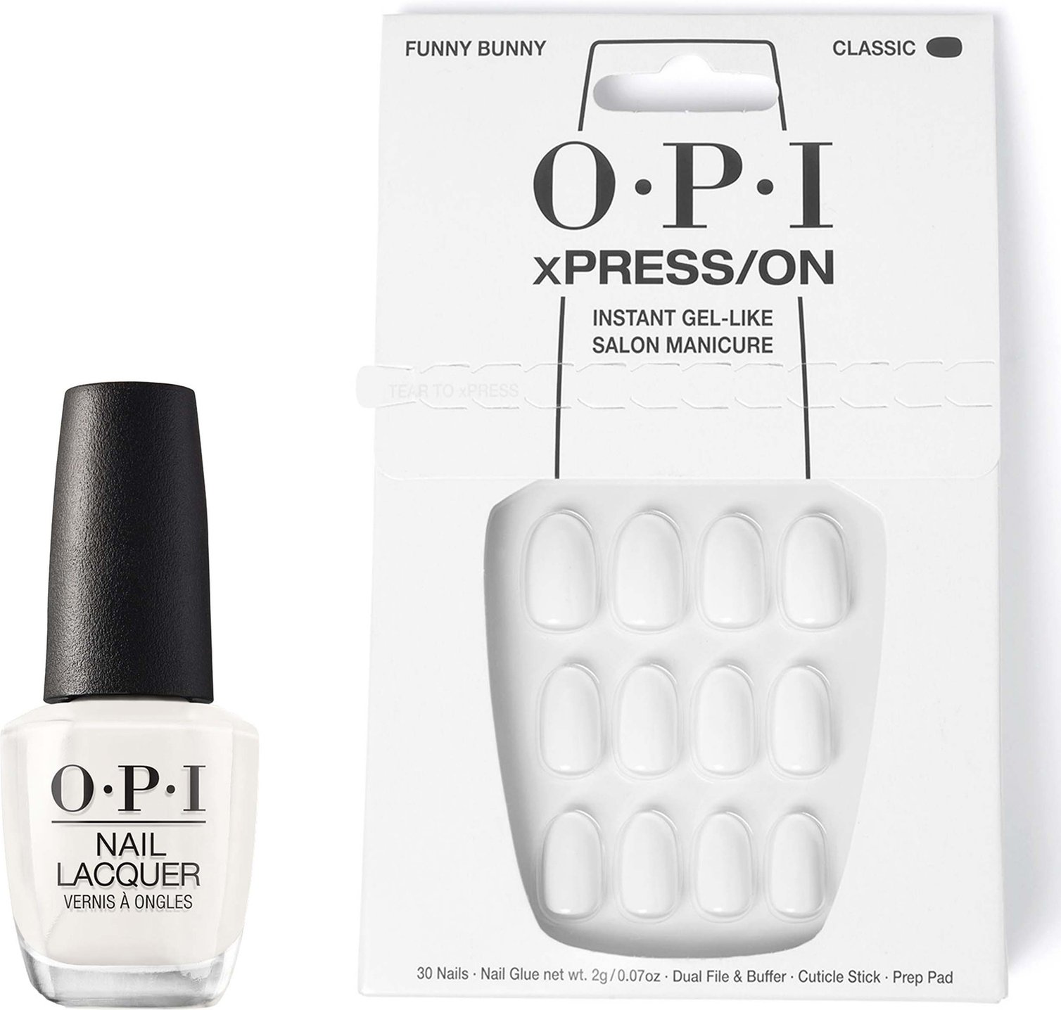 OPI xPRESS/ON Funny Bunny EXCLUSIVE and Funny Bunny Nail Polish Bundle