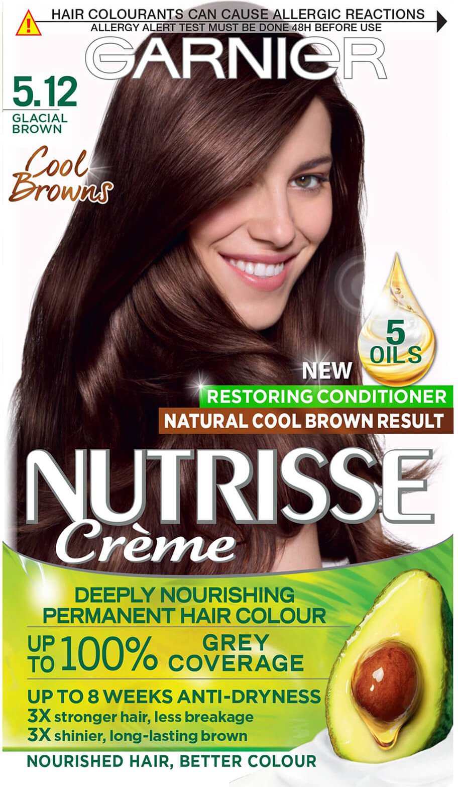 Thumbnail - Garnier Nutrisse Permanent Hair Dye (Various Shades) - 5.12 Glacial Brown