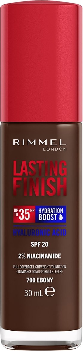 Rimmel Lasting Finish 35Hr Foundation 30ml (Various Shades) - 700 Ebony
