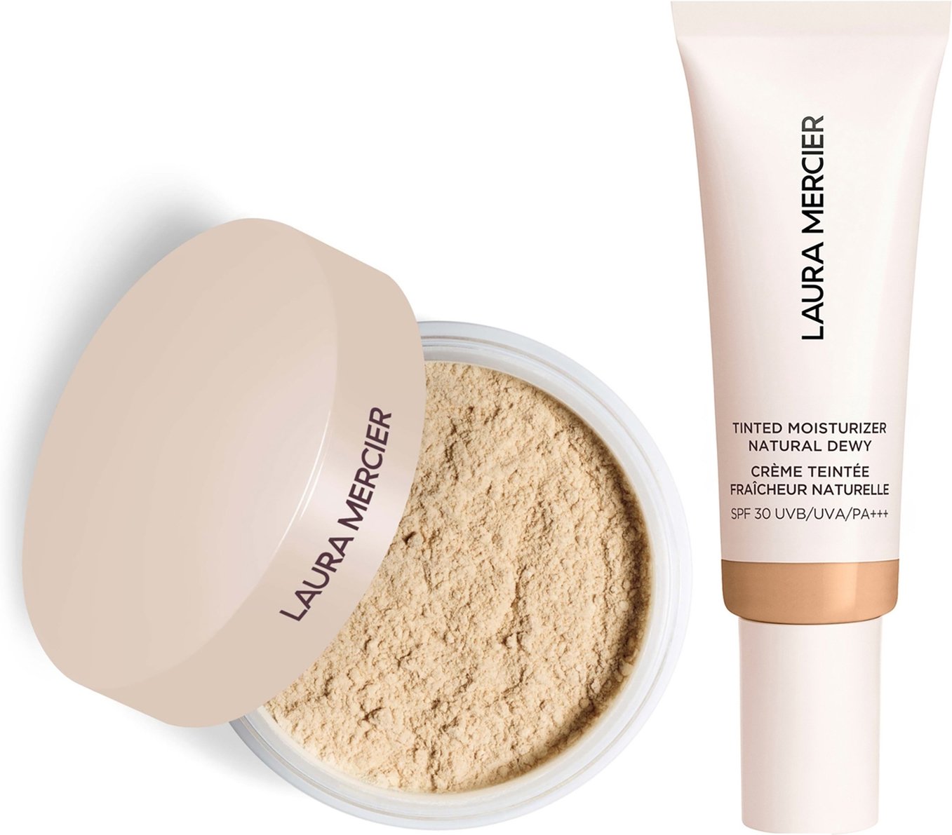 Laura Mercier Mini Translucent Loose Setting Powder Ultra Blur and Tinted Moisturiser Natural Dewy SPF 30 Duo (Various S...