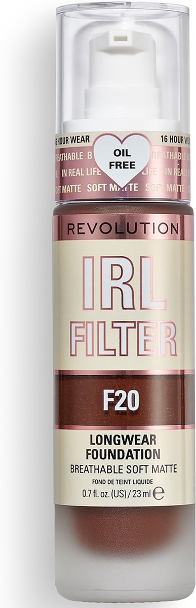 Makeup Revolution IRL Filter Longwear Foundation 23ml (Various Shades) - F20