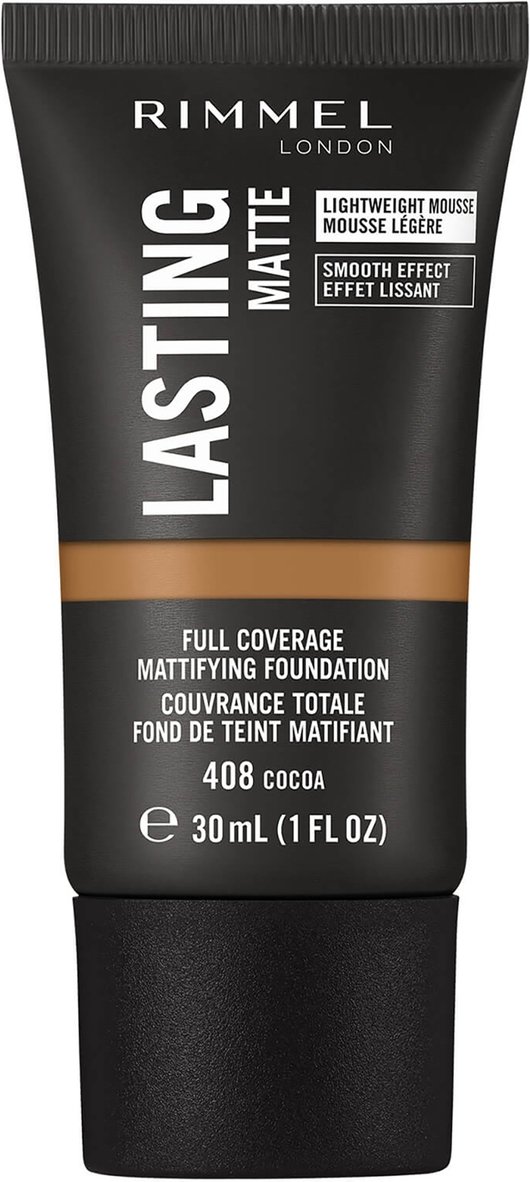 Rimmel London Lasting Matte Foundation 30ml (Various Shades) - 408 Maple