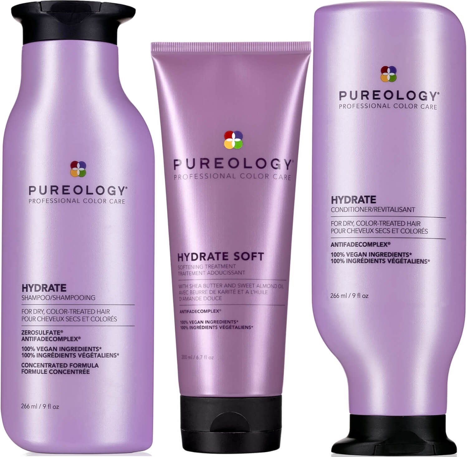 Pureology Hydrate Shampoo, Conditioner and Soft Mask, Moisturising Bundle for Dry Hair, Sulphate Free for a Gentle Clean...