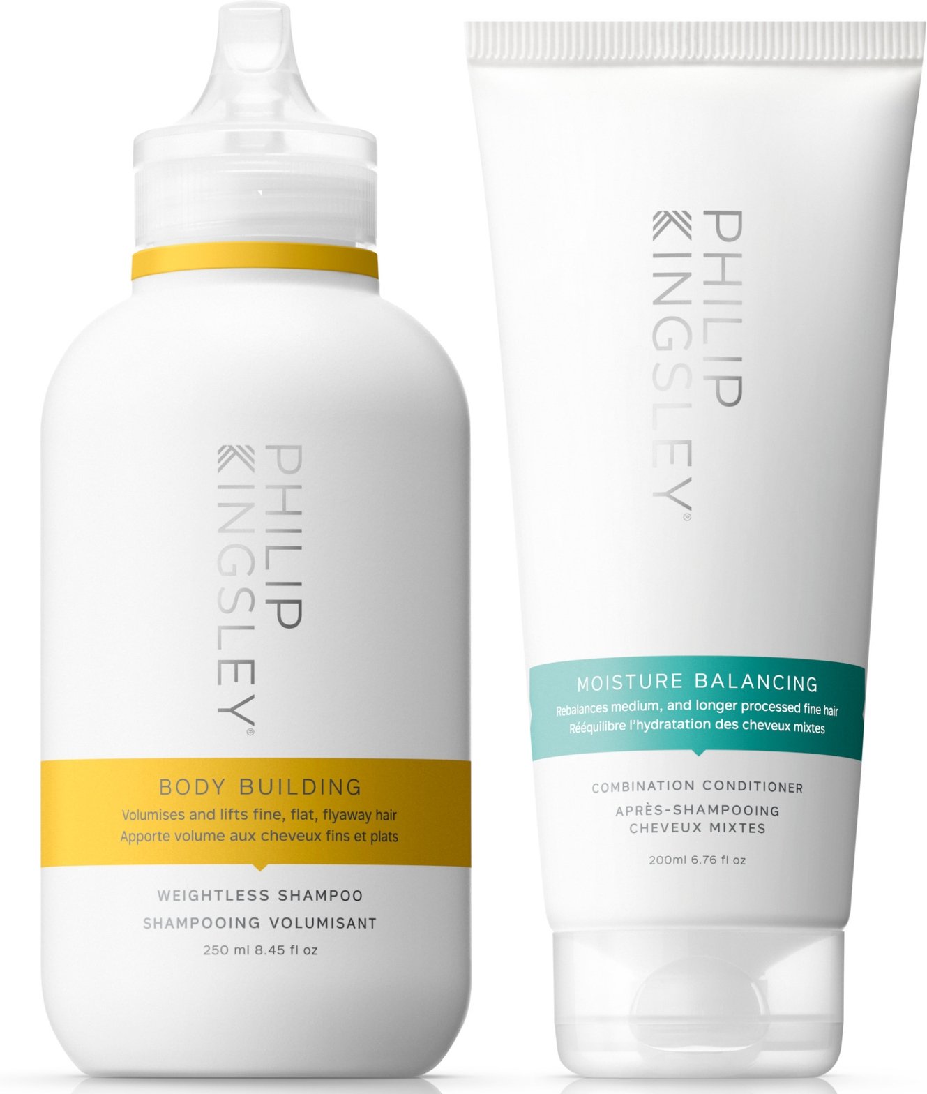 Philip Kingsley Body Building Shampoo 250ml and Moisture Balancing Conditioner 200ml Duo