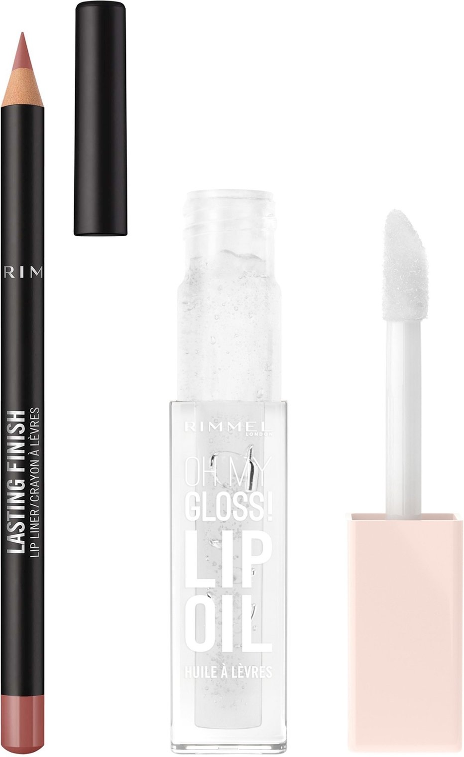 Rimmel Oh My Gloss! Lip Oil & Lasting Finish Lip Bundle (Various Shades) - 000 Clear Cloud