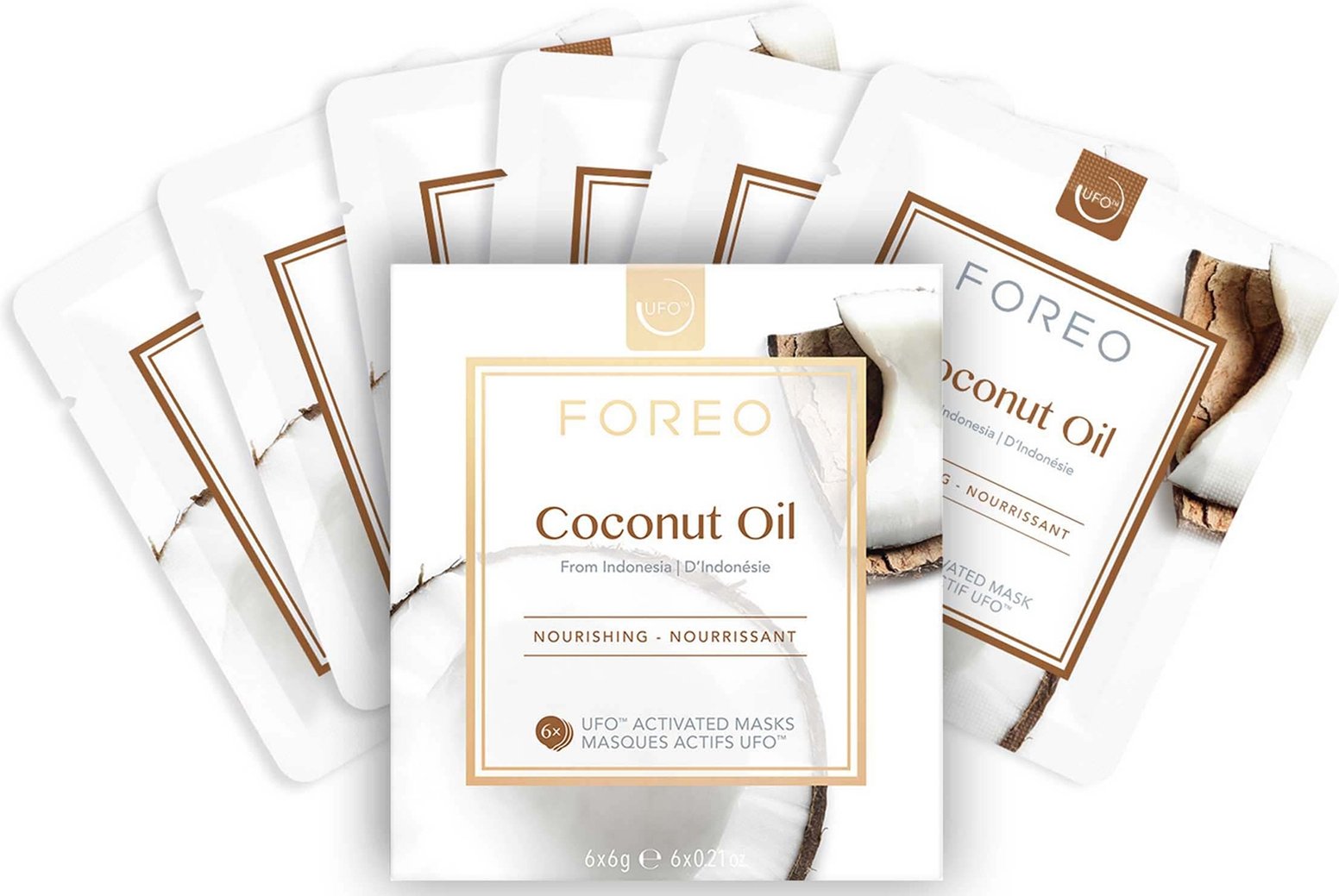 FOREO Coconut Oil UFO/UFO Mini Nourishing Face Mask for Dry Skin (6 Pack)