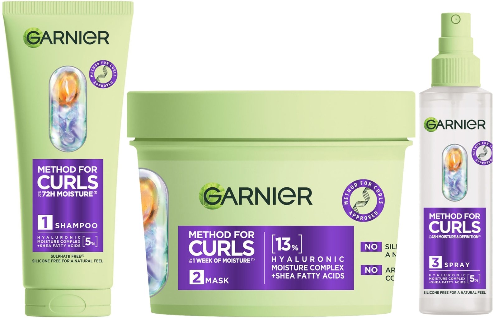 Garnier Method For Curls 3-Step Routine Bundle