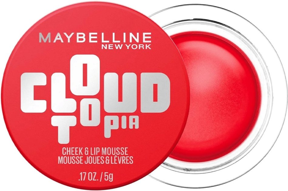 Maybelline New York Cloudtopia Blush Cheek & Lip Mousse Up to 14H Cheek Colour (Various Shades) - 3 Divine Crimson