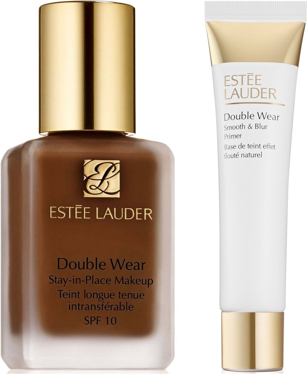 Estee Lauder Double Wear Stay-in-Place Makeup & Double Wear Smooth and Blur Primer Bundle (Various Shades) - 7C1 Rich Ma...