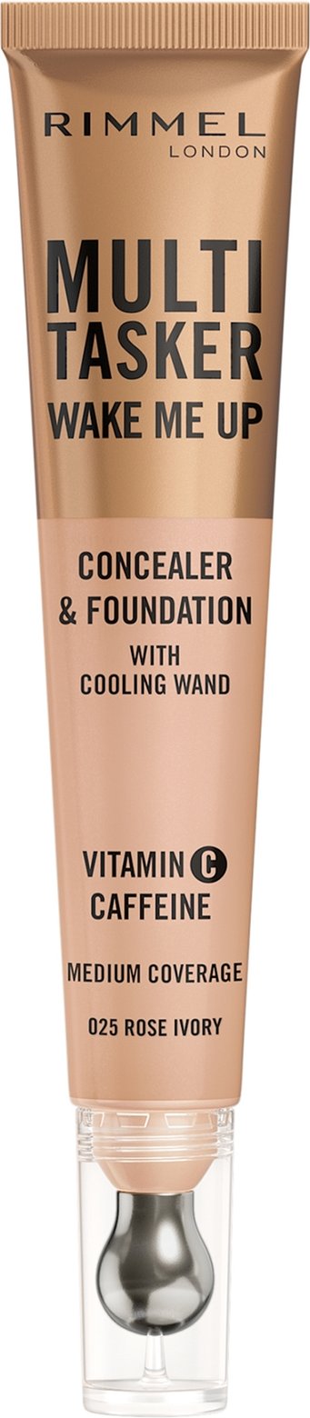 Rimmel Multi-Tasker Wake Me Up Foundation and Concealer 20ml (Various Shades) - 025 Rose Ivory