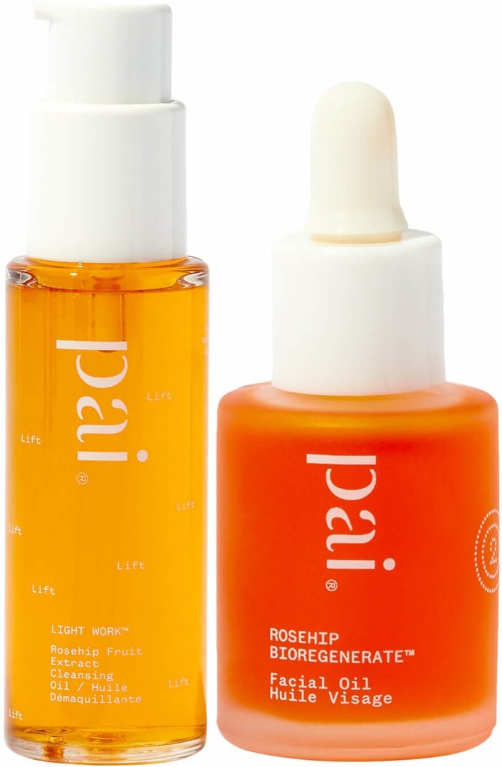 Pai Skincare Rosehip Bioregenerate Oil 10ml and Light Work Rosehip Cleansing Oil 28ml Duo