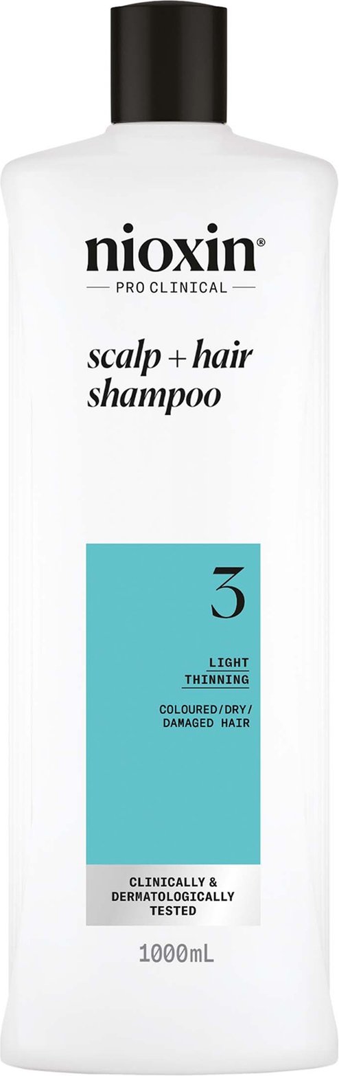 NIOXIN Scalp and Hair Thickening System 3 Shampoo for Coloured Dry and Damaged Hair with Light Thinning 1L