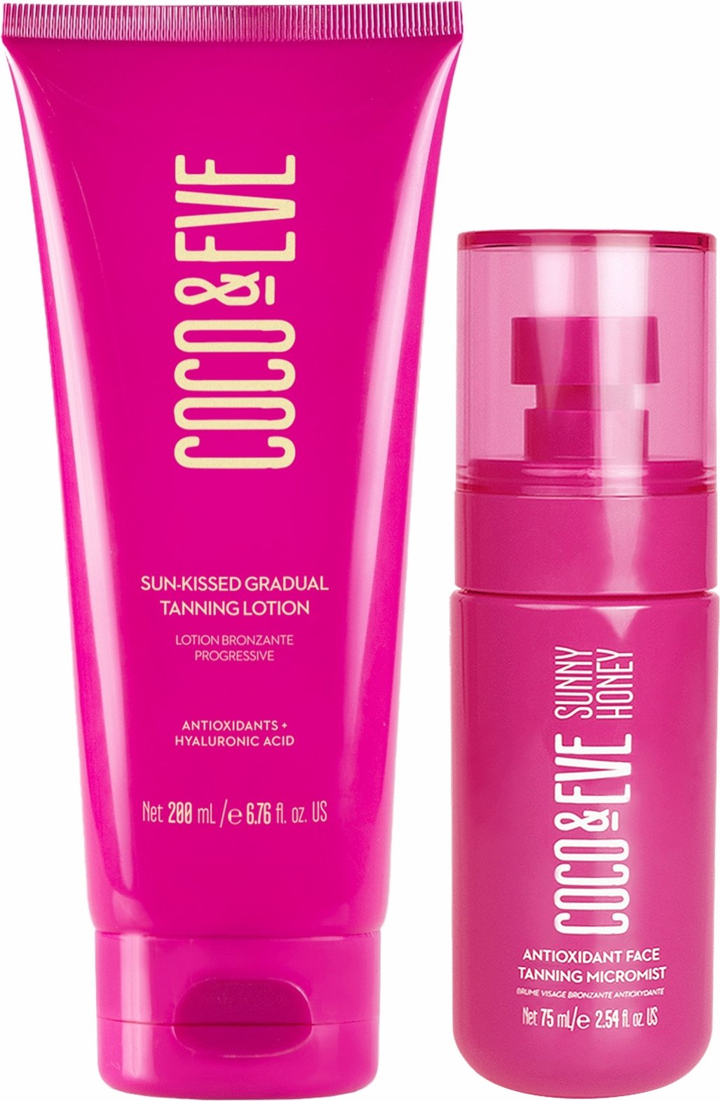 Coco & Eve Face Tanning Micromist and Sun-Kissed Gradual Tanning Lotion Bundle