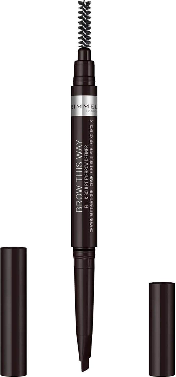Thumbnail - Rimmel Brow This Way Fill and Sculpt Eyebrow Definer 0,4 g (verschiedene Farbtöne) - Soft Black