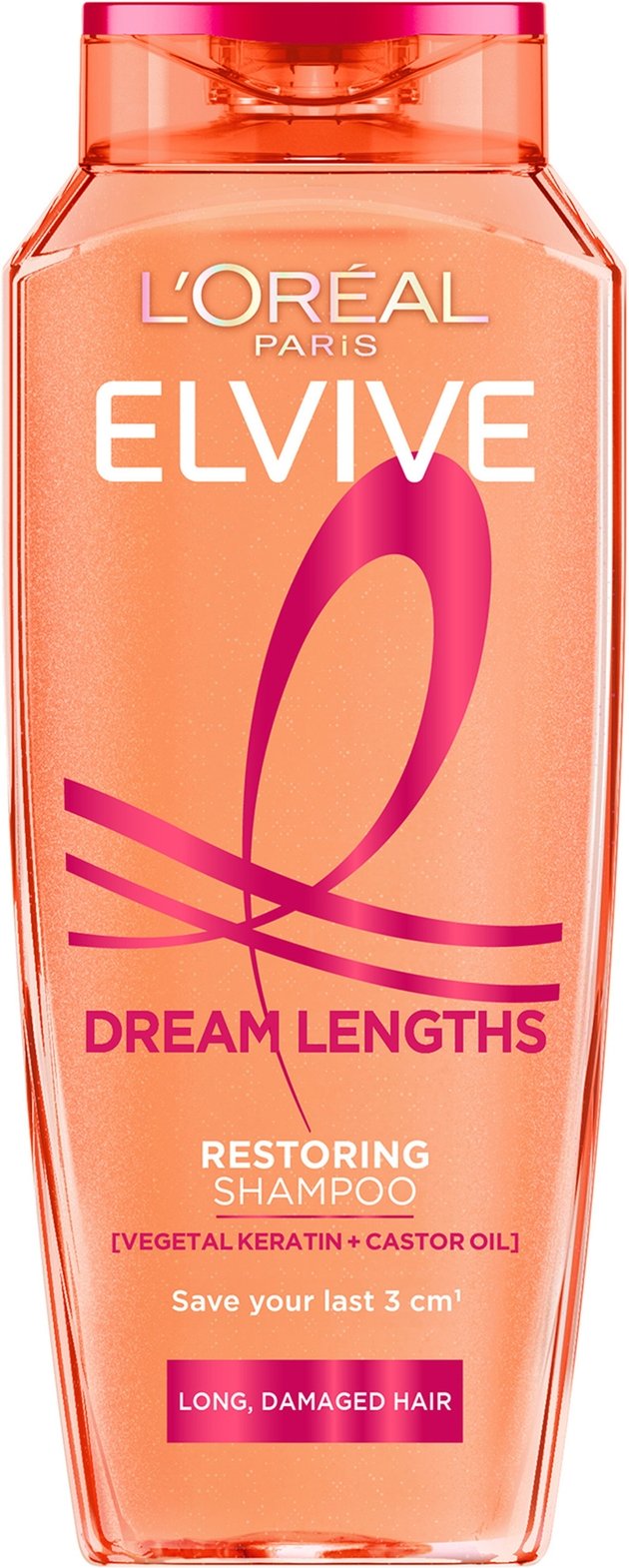 L'Oréal Paris Elvive Dream Lengths Restoring Shampoo with Vegetal Keratin & Castor Oil for Long Hair 500ml