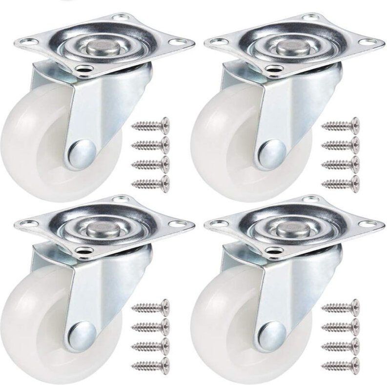 Jn.songs - 4PCS Möbelrollen Schwerlast, Lenkrollen für Möbel Ø40mm, Transportrollen Set für Wagen Bis 80KG