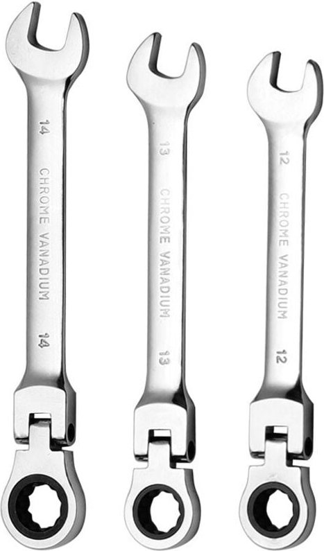 3-teiliger flexibler Ratschenschlüssel, Doppelfunktions-Ratschenschlüssel, Ratschenschlüssel-Set mit Handwerkzeugen – 12...