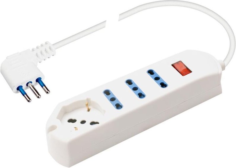 Poly Pool PP2530 Verlängerungskabel 1,5 m 4 AC-Ausgänge Drinnen Weiß