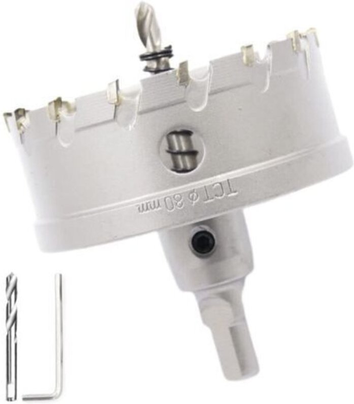 Bimetall-Lochsäge aus Karbid 3-1/8" (80mm), robust, in Industriequalität, schneidet Löcher in Edelstahl