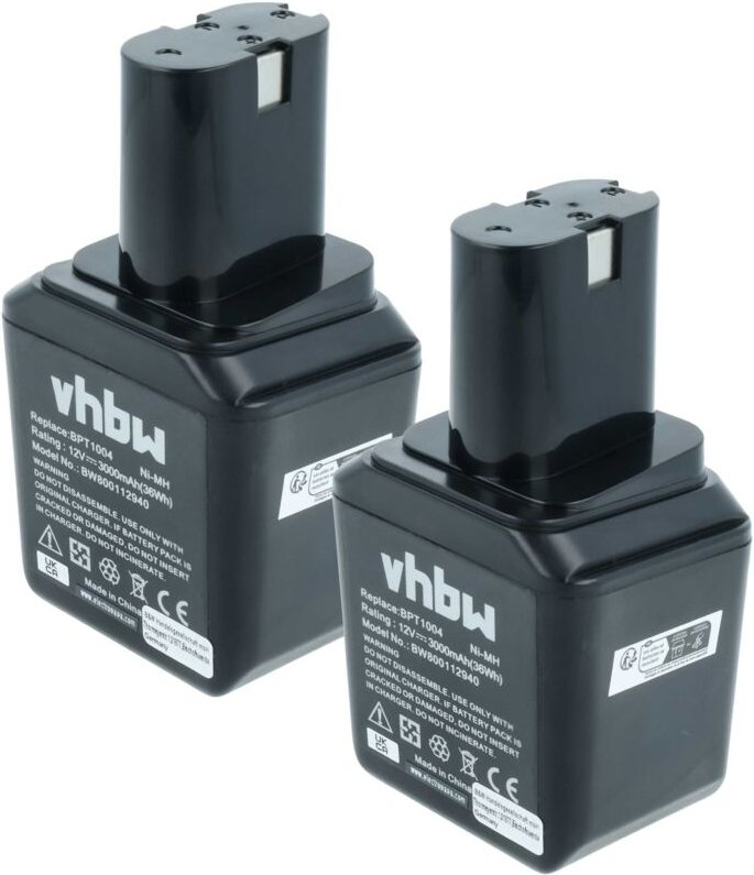2x Akku kompatibel mit Bosch GSB-Serie 1. Generation Werkzeug (3000 mAh, NiMH, 12 v) - Vhbw