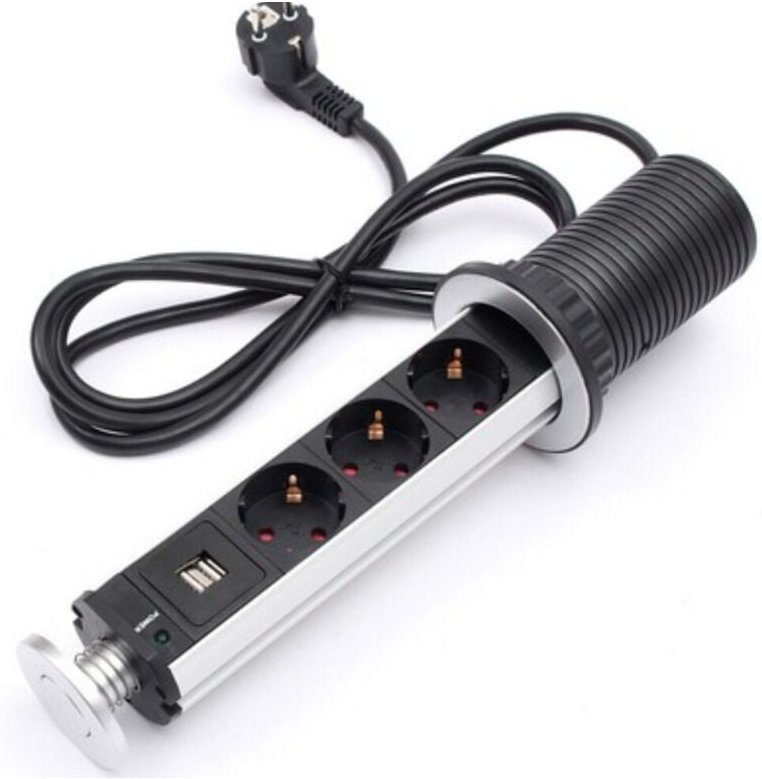Elektrische Steckdose für Arbeitsplatte, Schreibtisch, Sockel, USB-Tischsteckdose, versteckte Schreibtischsteckdose, eur...