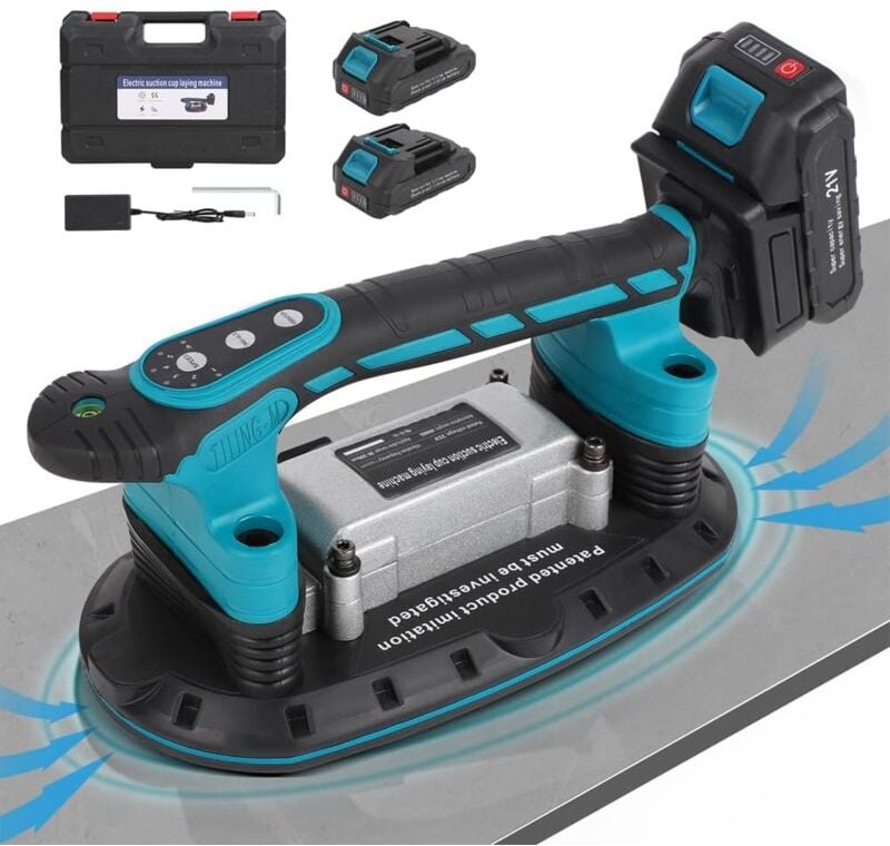 Fliesenvibrator 12000VPM Fliesen Fliesenmaschine, 30-225mm 250KG Fliesenrüttler Nivelliermaschine Upgrade Saugnapf 6 Ges...