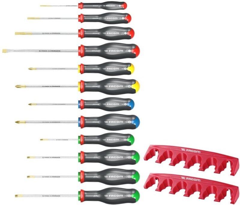 FACOM Schraubendreher-Set PROTWIST 12-tlg. + 2 Halter