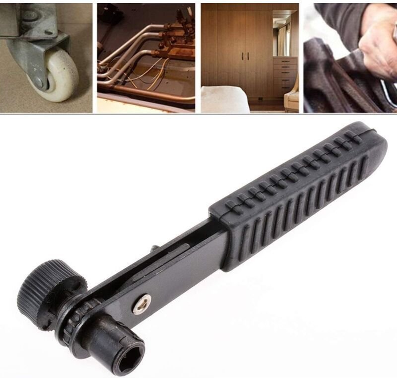 Mini-Ratschenschlüssel 1/4"-Steckschlüssel mit Clip-On-Schaft für Garagenwerkzeuge (Schwarz), schwarz