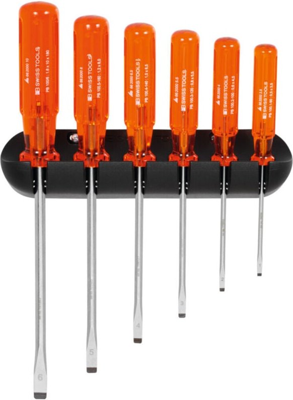 Pb Swiss Tools - Norm-Schraubendreher-Satz, mit Kunststoffheft und Wandhalter, 6-teilig