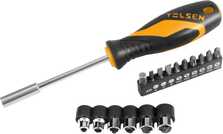 Satz 17-Teilig Schraubenzieher Mit Tolsen-Einsatzen Und Buchsen