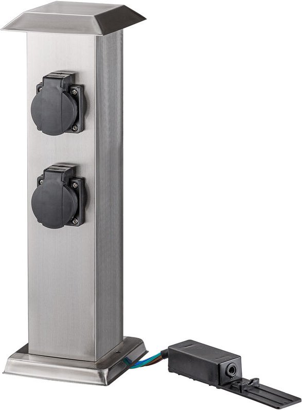 Dema - Gartensteckdosensäule Garten Steckdosensäule eckig Gartensteckdosen 4 Steckdosen