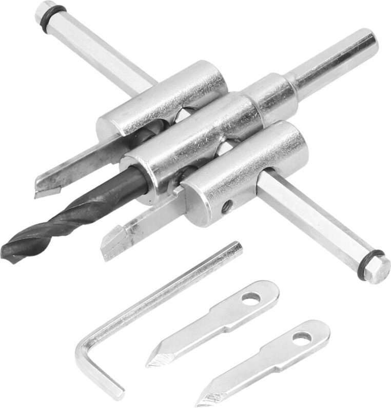 Verstellbarer Kreisbohrer, Rundsäge-Holzbohrer mit 35-Grad-Zähnen für Acryl und Kunststoff für vertikale Handbohrmaschin...