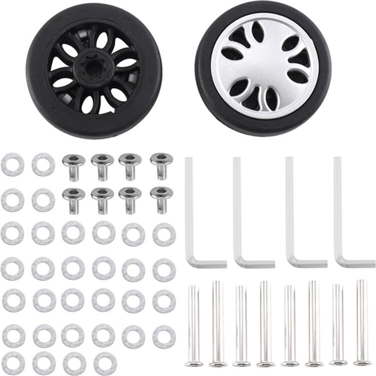 Thumbnail - Tlily - Ersatz-Gepäckrollen, 50 mm x 13 mm, Kits, universell, umweltfreundlich, pu, Reparatur, 4 Paar