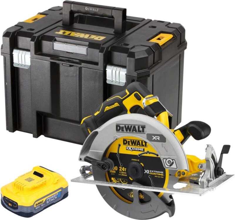 DeWalt DCS 573 NT Akku Handkreissäge 18 V 190 x 30 mm Brushless + 1x Powerstack Akku 5,0 Ah + TSTAK - ohne Ladegerät