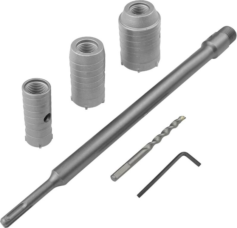 Betonlochsäge, langer Betonbohrer mit Verlängerung, Lochsägen-Set mit 330 mm Rundgriff und SDS-Plus-Verbindungsstange mi...
