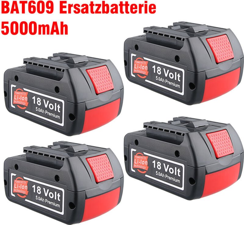 Pdstation - 4X 5Ah Akku für Bosch 18V Professional gba gsr gsb BAT618 BAT609 BAT620
